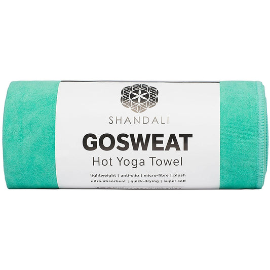 Gosweat Toalla De Yoga Caliente En Verde Azulado - Súper Absorbente, 100% Microfibra, Gamuza, Toalla De Yoga Bikram