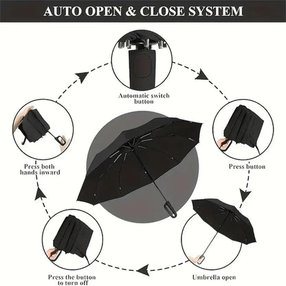 Automatic Folding Umbrella, 1 Count/60Pcs Portable Rain Umbrella with Loop Buckle, Windproof & Waterproof Umbrella for Men & Women #GLOBAL PICKS